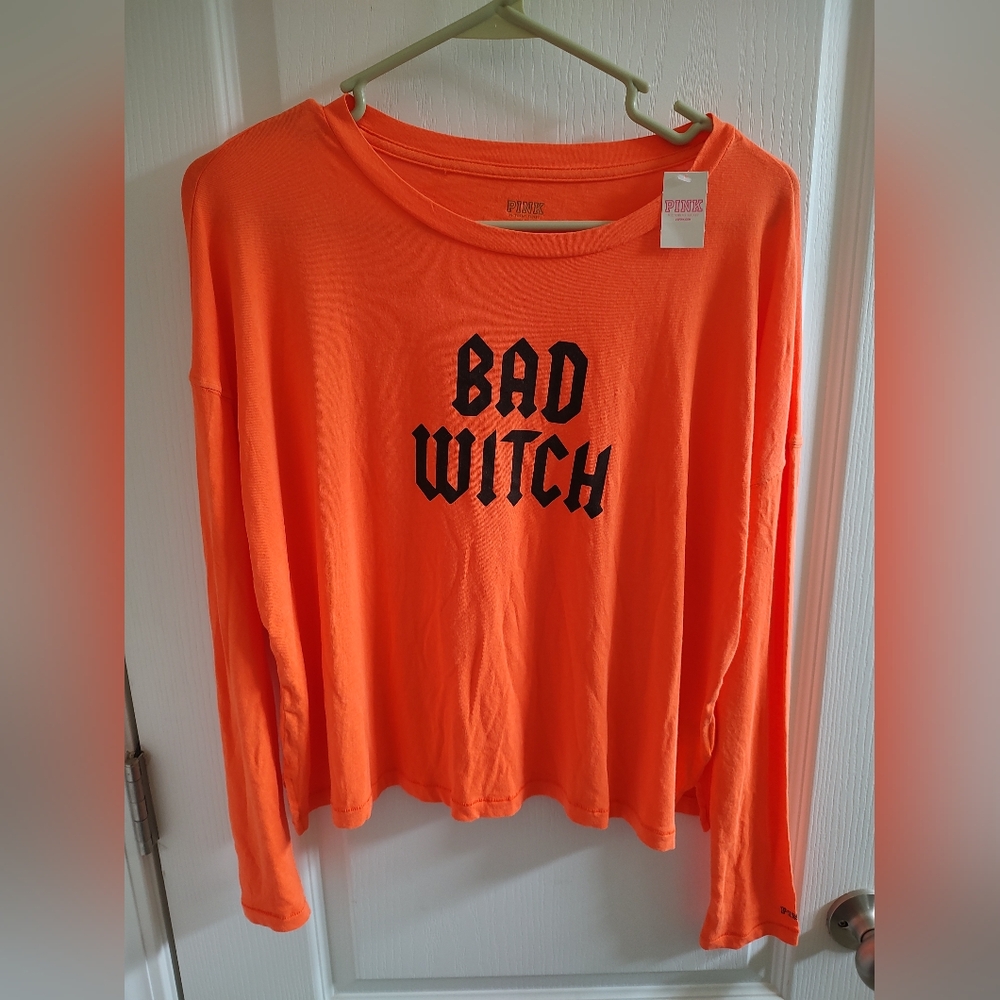 Victoria's Secret Halloween "bad witch" orange shirt